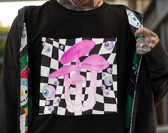 Dreamcore Weirdcore Clothes Vaporwave Shirt Weirdcore Clothing Mushroom Shirt Goth Shirt Alt Shirt Grunge Aesthetic Indie Edgy Trippy Shirt