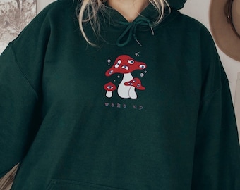 Weirdcore kleding paddestoel hoodie Weirdcore kleding horror sweatshirt Goth shirt Alt shirt Dreamcore grunge esthetische indie edgy trippy