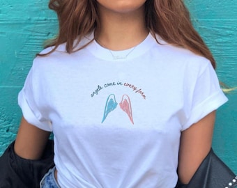 Trans Bibliskt Noggrann Ängelskjorta Subtil Stolthet Serafim Agender Genderfluid Icke-binär Stolthet Merch Icke-binär Dreamcore Komfortfärger