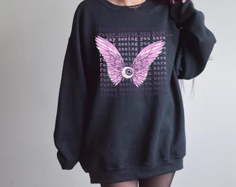 Weirdcore-tröja Dreamcore Crewneck Weird Core Wierdcore-kläder Pastell Goth-kläder Gotisk tröja Surrealistisk Trippy Mörk Estetik Alt