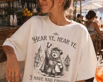 Medeltida kattskjorta Weirdcore-kläder Meme rolig skjorta utbyte Renaissance Fair Renfaire Ren Faire dumma skjortor meme riddare goth emo alt gåva
