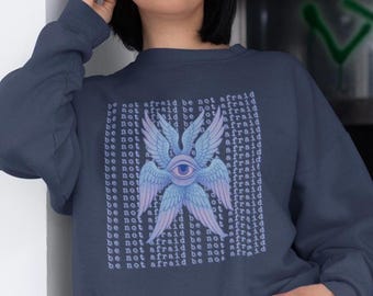 Biblically Accurate Angel Be Not Afraid Seraphim Weirdcore Clothing Dreamcore Sweatshirt Angelcore Pastel Goth Clothes Alt Seraph Sweater