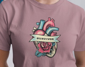 Camiseta de guerrero del corazón, camiseta de concientización sobre la salud del corazón, camiseta de enfermedad coronaria, camiseta de sobreviviente de ataque cardíaco, camiseta de sobreviviente de accidente cerebrovascular, camiseta de FOP, camiseta de concientización sobre enfermedades cardíacas, cirugía cardíaca