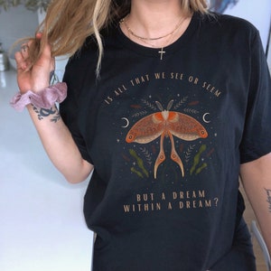 詩人シャツ エドガー・アラン・ポー ゴブリンコア クロージング 本好きシャツ ダークアカデミアシャツ フォークロアTシャツ 文学シャツ エドガー・アラン・ポー