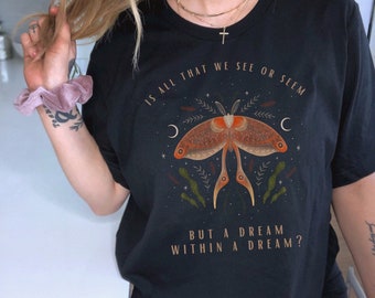 Poet Shirt Edgar Allan Poe Goblincore Clothing Bookish Shirt Dark Academia Shirt Folklore Tshirt Literature Shirt Edgar Allen Poe