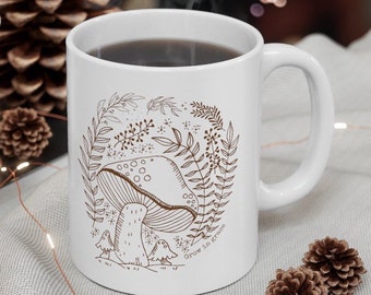 Mushroom Mug Cottagecore Mug Light Academia Dark Academia Mug Goth Mug Mystical Mug Moon Mug Dark Cottagecore Witchy Mug
