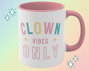 Centro comercial de tazas Weirdcore Taza gótica Clowncore Taza Kidcore Taza de café estética de los años 90 con vibraciones de payaso Accesorios Clowncore Accesorios Kidcore Harajuku