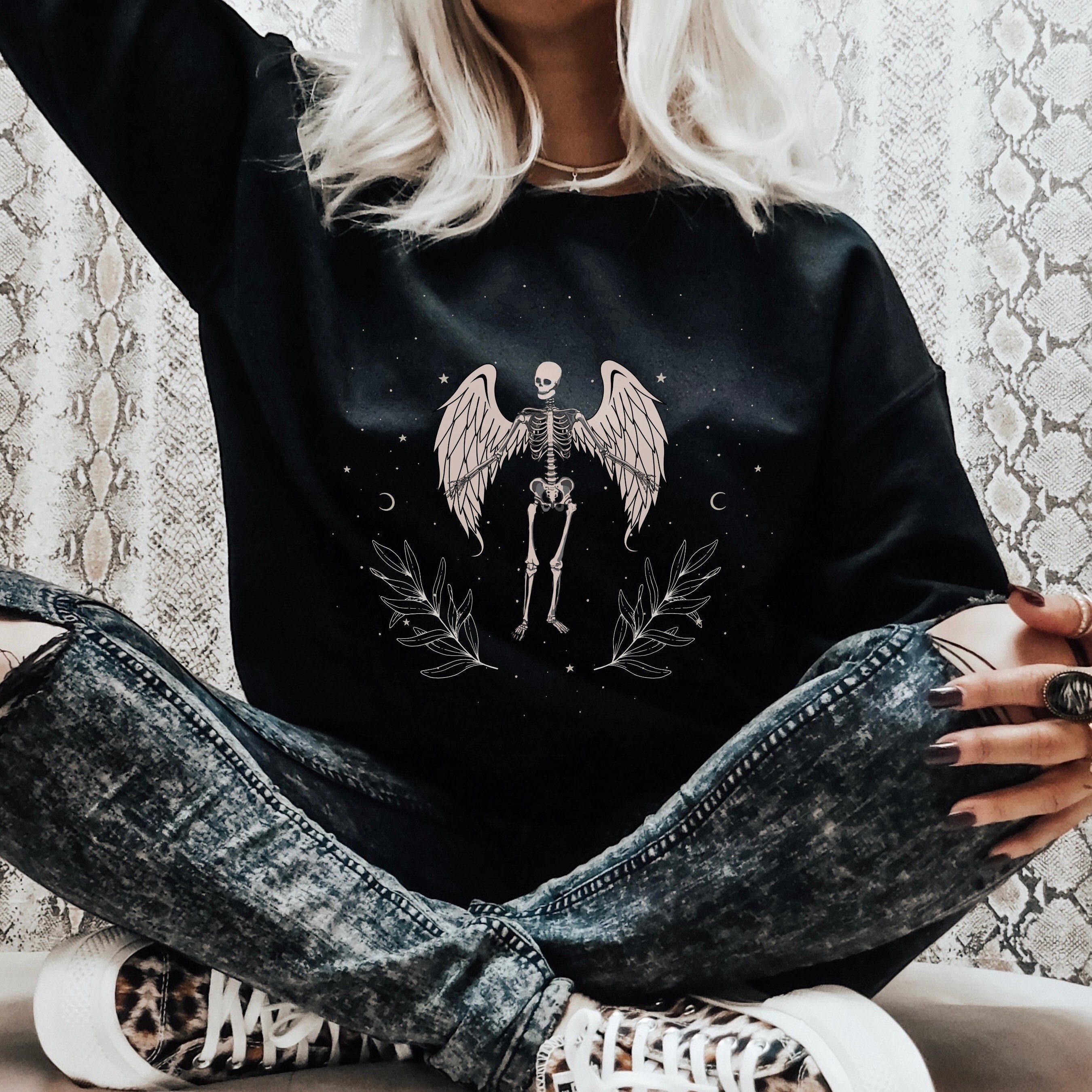 Fairy Grunge Grunge Fairycore Fairy Core Clothes Grunge Fairy Fairycore Sweatshirt Fairy Grunge Shirt Skeleton Sweatshirt Goblincore Shirt
