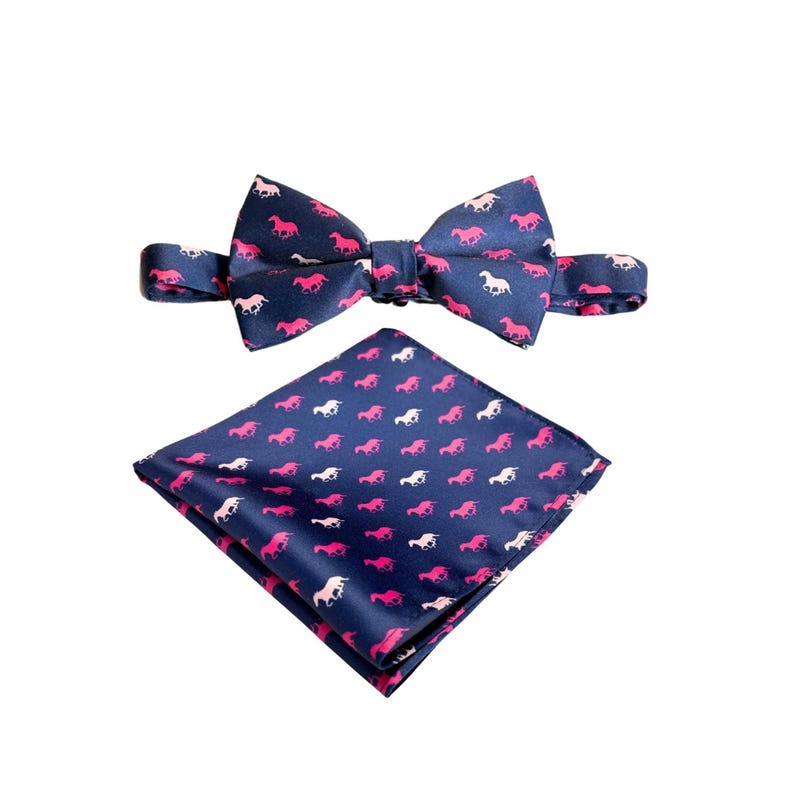 Navy Bowtie With Horses Etsy Navy Bowtie With Horses Etsy