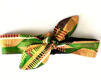 Kente Knotted Headwrap, Black History Month, Girls Headband, African Headband, Baby Hair Tie