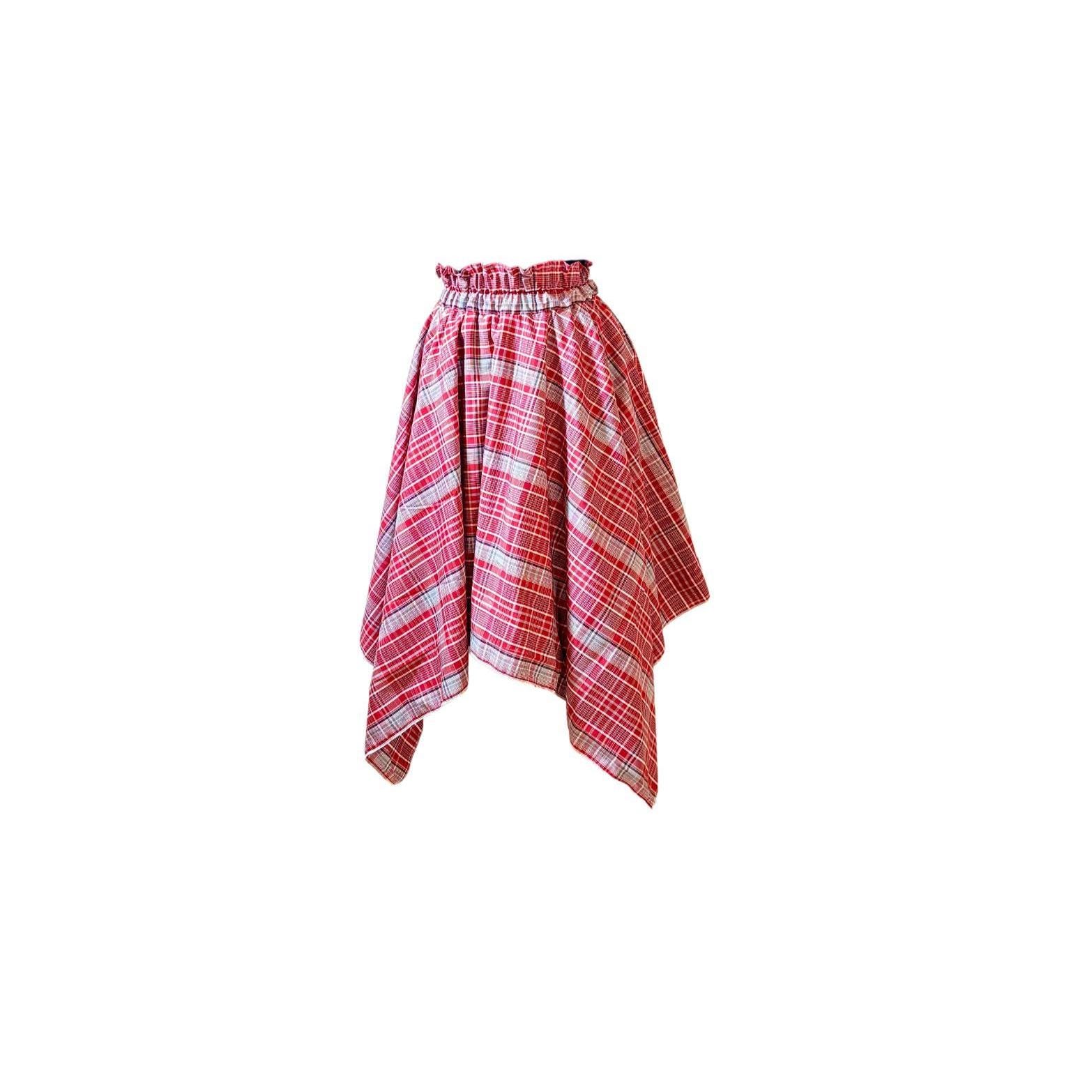 Jamaican Bandana Handkerchief Hem Midi Skirt, Double Layer, Praise
