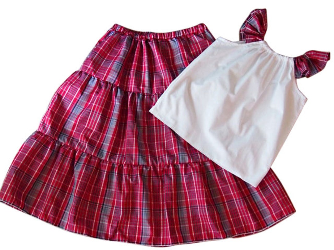 Jamaica Bandana Culture Attire, Traditional Red Bandana Skirt Set