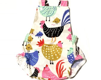 RTS Newborn Chickens Baby Romper, Farm, Gender Neutral, Boys, Girls Rompers, Ready to Ship