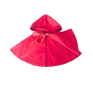 Red Riding Hood Red Cape, Girls Christmas Costume, Toddler Cloak, Kids Capelet, Car Seat Poncho, Hooded Cape Outfit, Red Hood Cloak