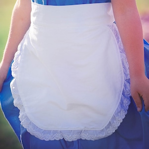 Alice in Wonderland White Apron Costume, Halloween, Half Apron, Adult Apron, Maid Apron, Maid Cosplay, Cosplay, Women&#39;s Clothing