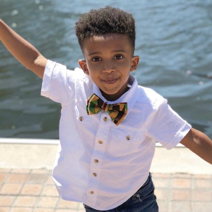 Kente African Bow Tie, Black History Month, Pre-tied Bow Tie, Boys