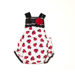 Baby Ladybug Fleece Lined Romper with Scarf