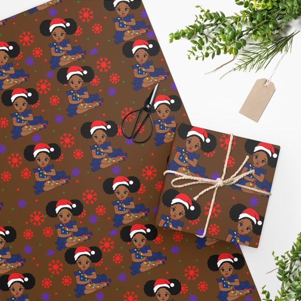 Little Black Girl Wrapping Paper Etsy