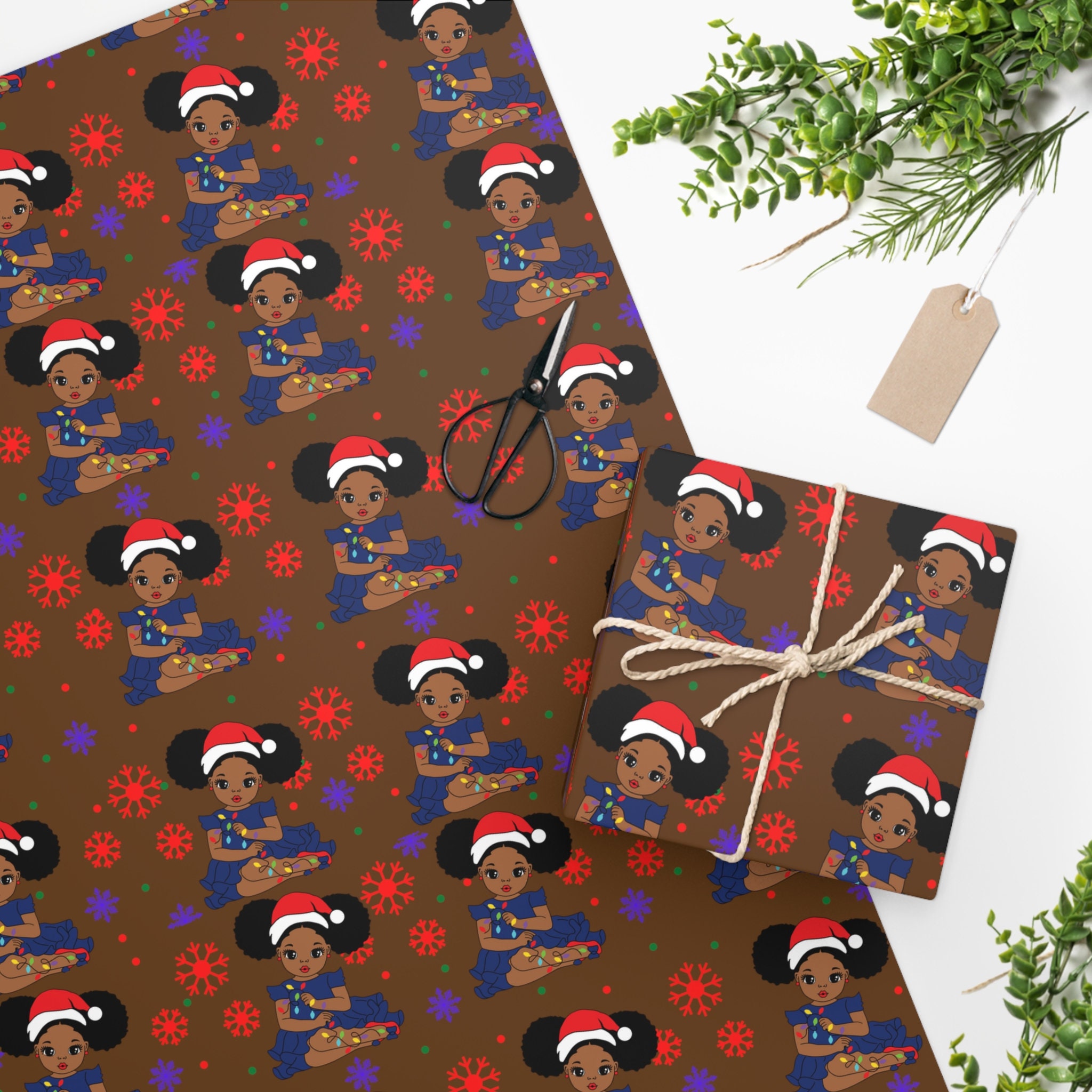 Santa’s Little Diva Wrapping Paper African American Wrapping Paper