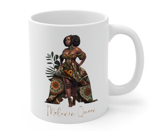Caneca Rainha da Melanina | Arte Afro | Magia da Garota Negra