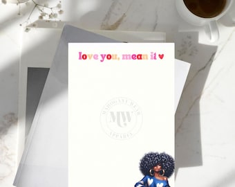 4x6 Valentine's Day Stationery| Black Girl Note Pad | African American Valentine Stationery| Black Owned Valentine's| Black Girl Magic