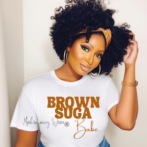 Brown Suga Babe Tee: Melanin Pride, Afro Woman Graphic