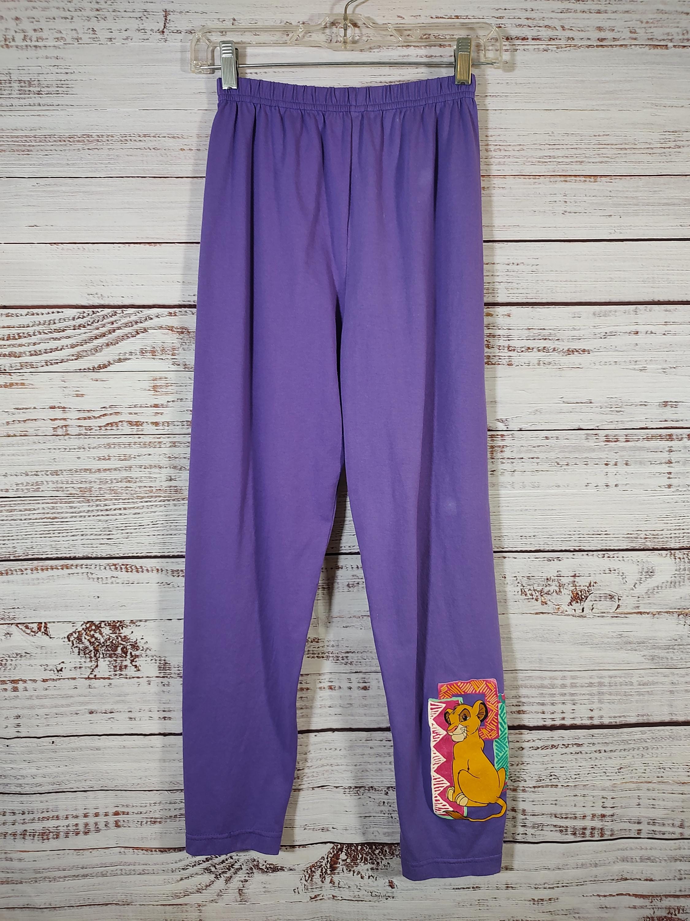 Vintage Kids Sweat Pants / Simba Lion King Disney Purple / 1990s 