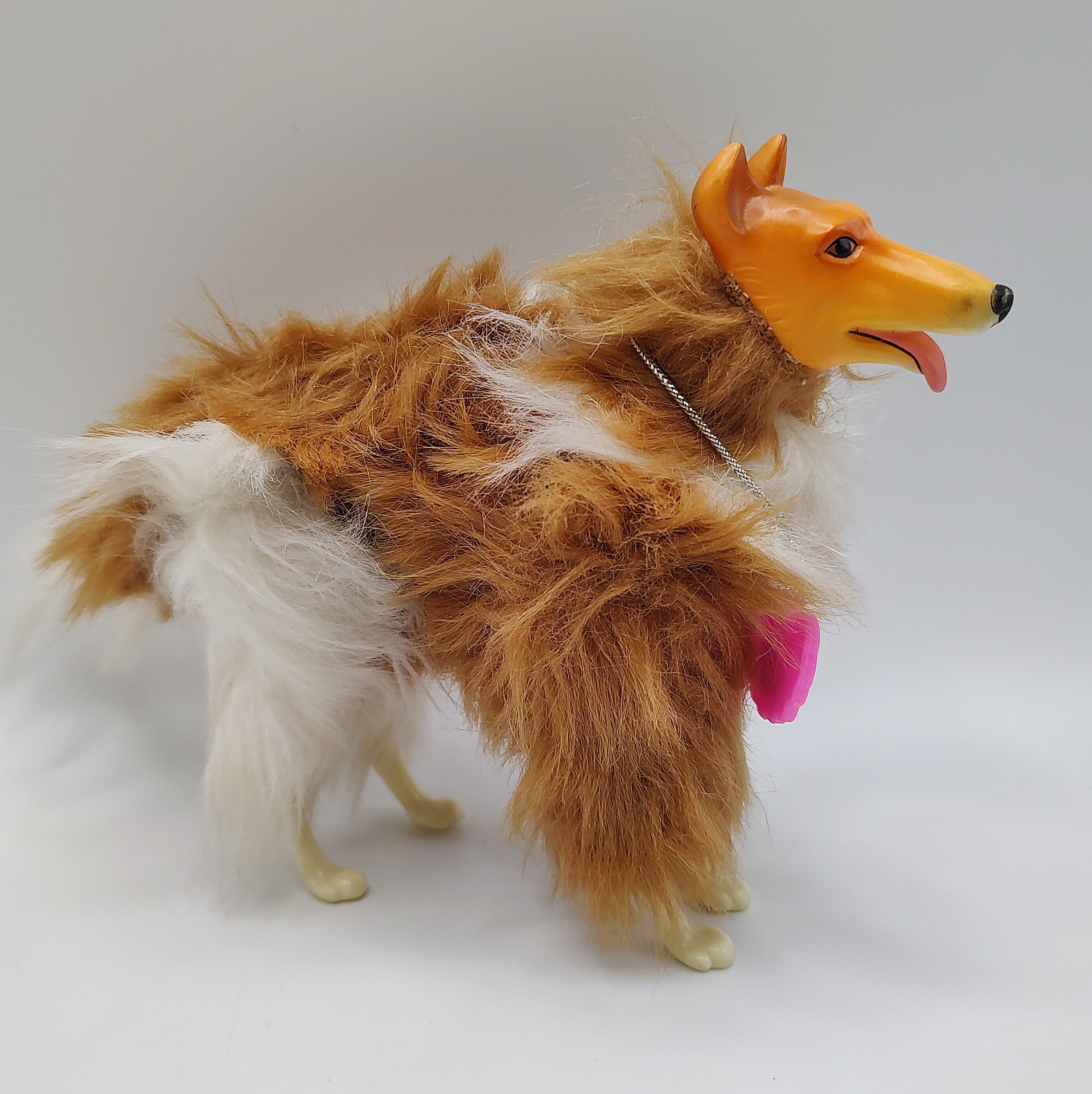 Vintage 1989 Barbie Border Collie Pet Dog Turquoise Mattel Brown White Jointed Poseable Mattel 1980s 80s Etsy