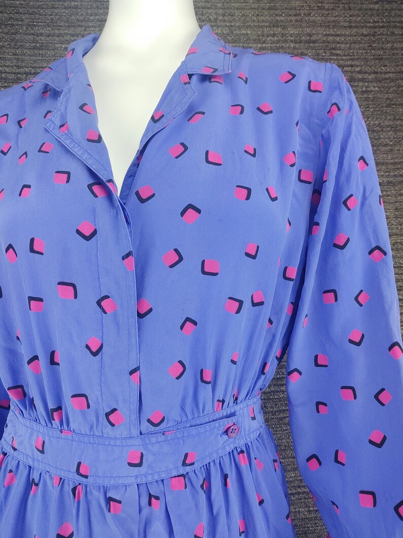 Vintage Dress Retro Dress 90s 1990s 1980s 80s Purple Pink Small S Medium M