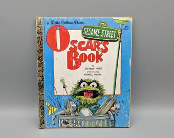 Oscar's Book / Sesame Street / A Little Golden Book / 1981 1980s 80s / Vintage Book Retro Kids Story Picture Book