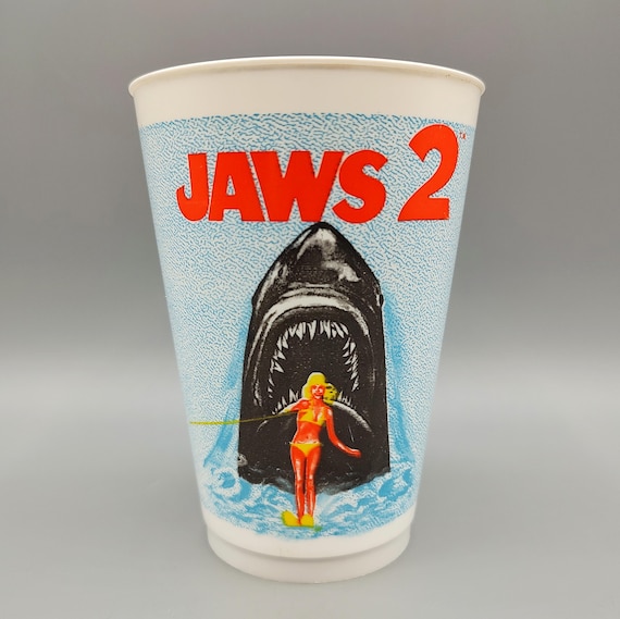 Vintage Plastic Cup / Rare 1978 JAWS 2 Movie Promo Plastic Cup Universal City Studios Collector's Cup / Retro