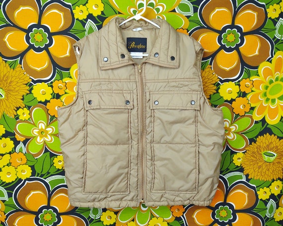 Vintage Puffer Vest / 1970s 70s 1960s 
