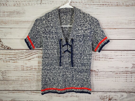 Vintage Knit Shirt / 1960s 60s Knit Top / Retro S… - image 2