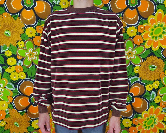 Vintage Sweater / 1970s 70s / Striped Stripes / Re