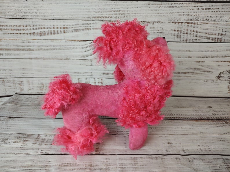 Vintage Stuffed Animal / 1950s 50s Vintage Pink Poodle / Retro Etsy