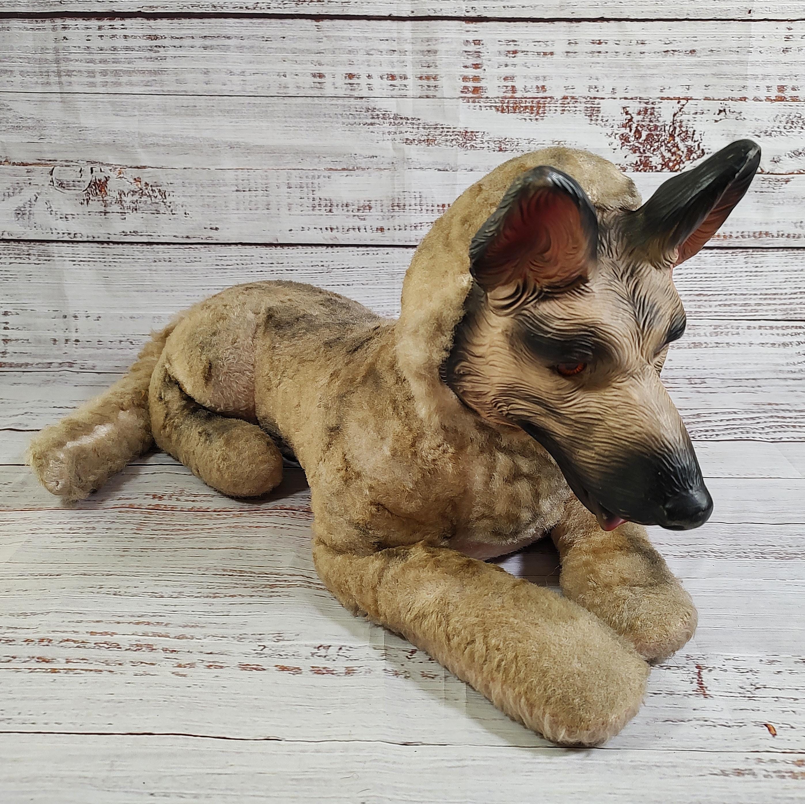 Vintage LARGE 1967 My Toy Plush Pal Rubber Face German Shepherd