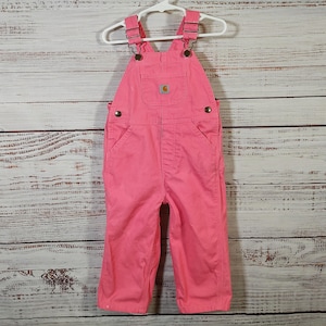 Baby Vintage Denim Overalls / Pink / Overall Jumper / Carhartt / 24M 24 Months 2T