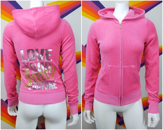 Vintage JUICY COUTURE Velour Hoodie / 1990s 90s Y2