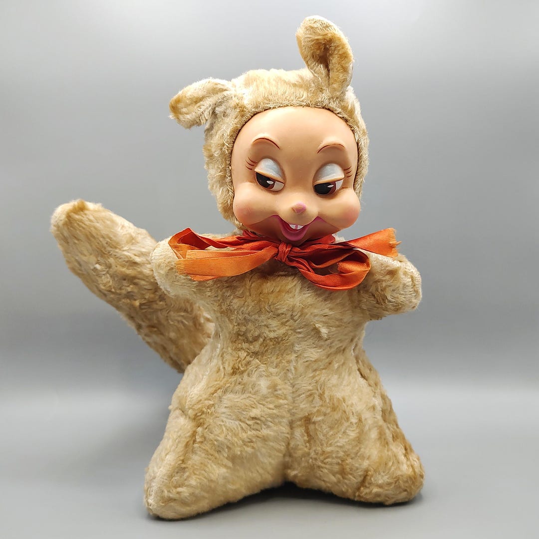 Vintage Squirrel Chipmunk Plush Monkey Rubber Face / Retro Stuffed ...
