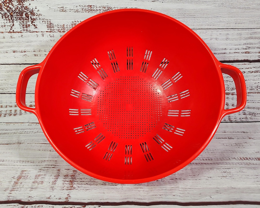 Vintage Dansk Gourmet Design RED Large Strainer Colander