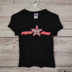 Vintage Super Star Blossom Powerpuff Girls Ribbed Fitted T Shirt Cartoon Network / Retro T Shirt / Tee Shirt / Graphic Tee Shirt / Medium M
