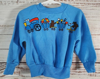 Vintage Toddler Sweater / Retro Graphic Sweater / Baby Sweater / 3T