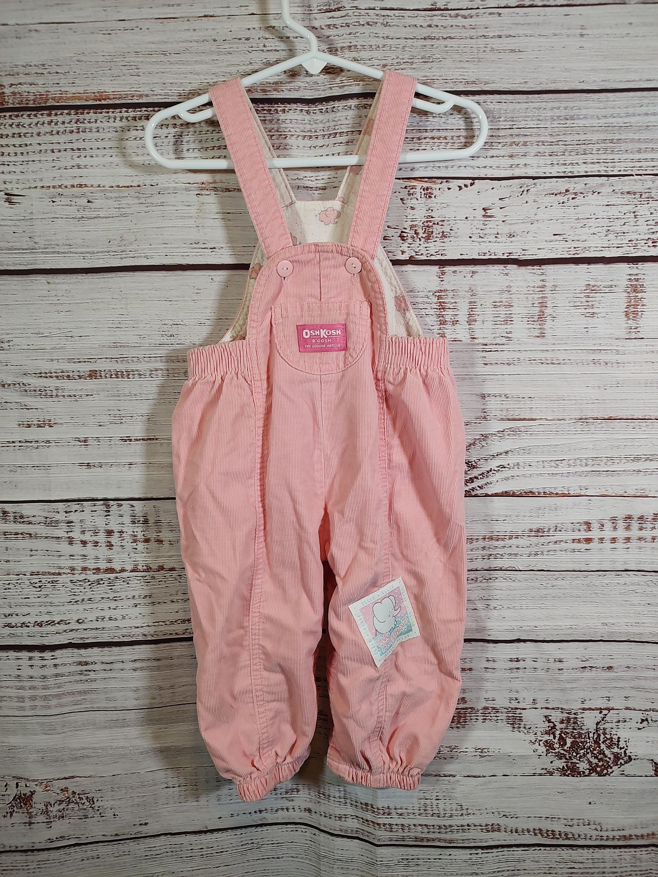 Toddler Vintage Corduroy Overalls / Pink Osh Kosh Vestbak