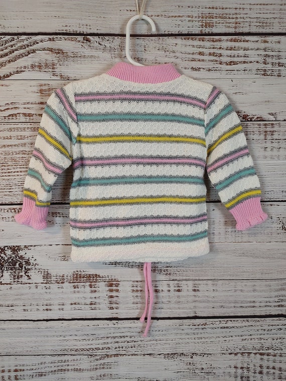 Vintage Toddler Knit Sweater / Striped Stripes / … - image 3