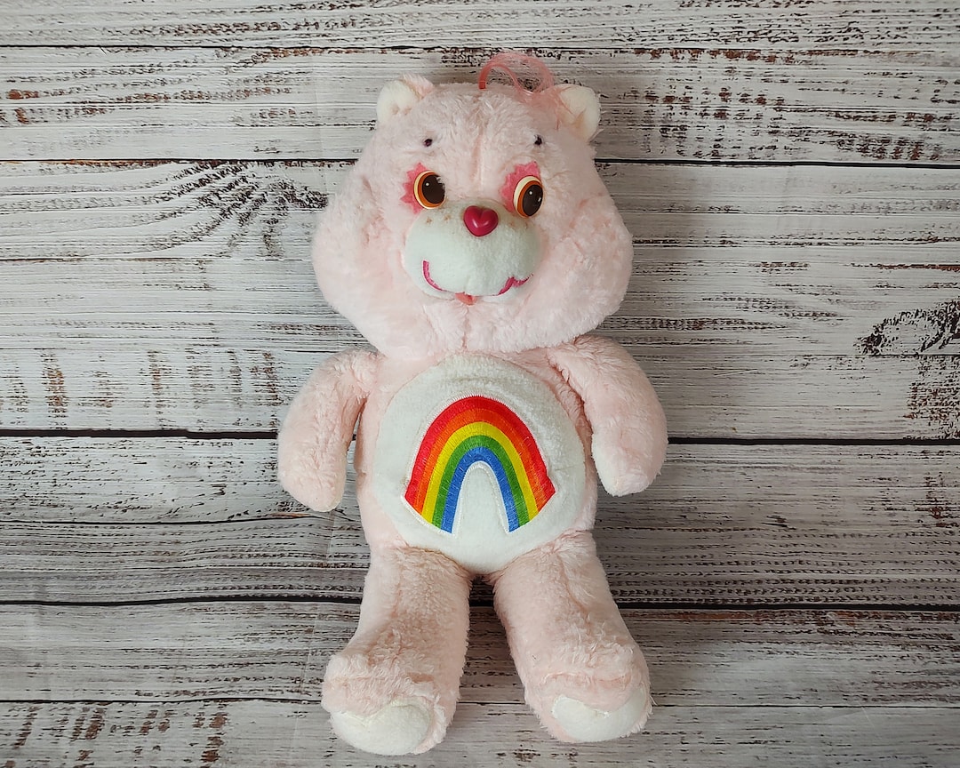 Kenner 1983 Vintage CARE BEARS Plush 16 Inch / Pink Care Bear / Rainbow Rainbows / Cheer Bear Etsy