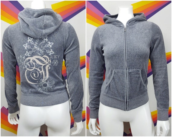Vintage JUICY COUTURE Velour Hoodie / 1990s 90s Y2