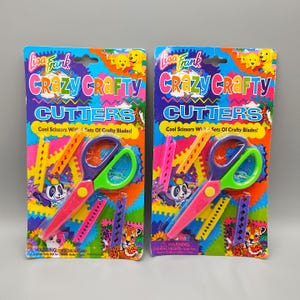 Vintage Lisa Frank Crazy Crafty Cutters Scissors / Sealed New Old Stock Original Packaging / Retro Tiger / Rainbow Stationary