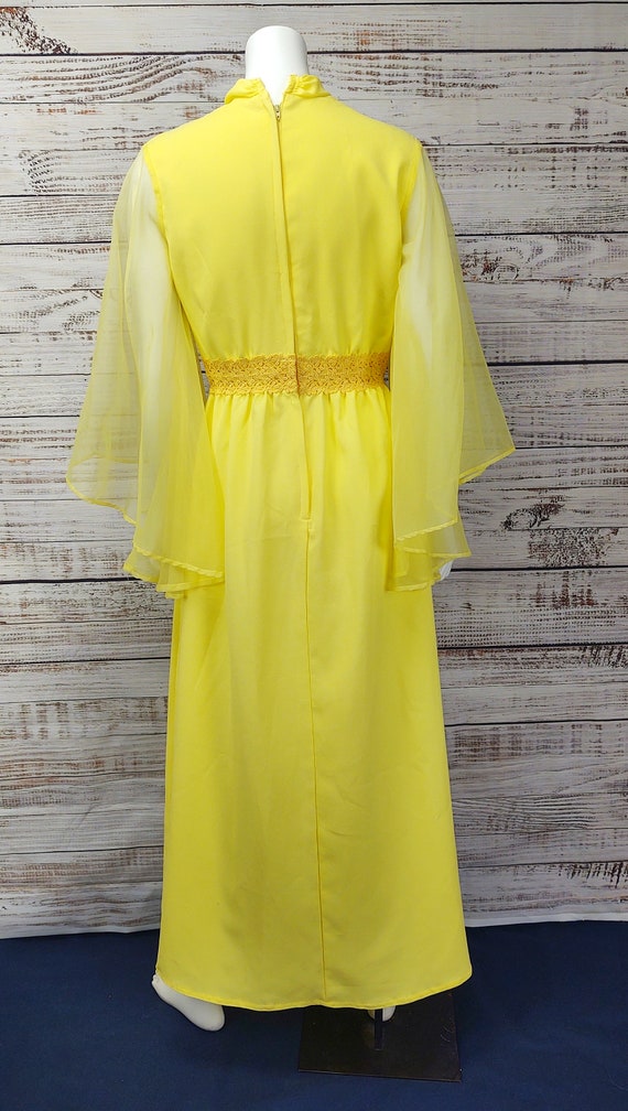 Vintage Maxi Dress / Yellow Dress / 1970s Maxi Dr… - image 2