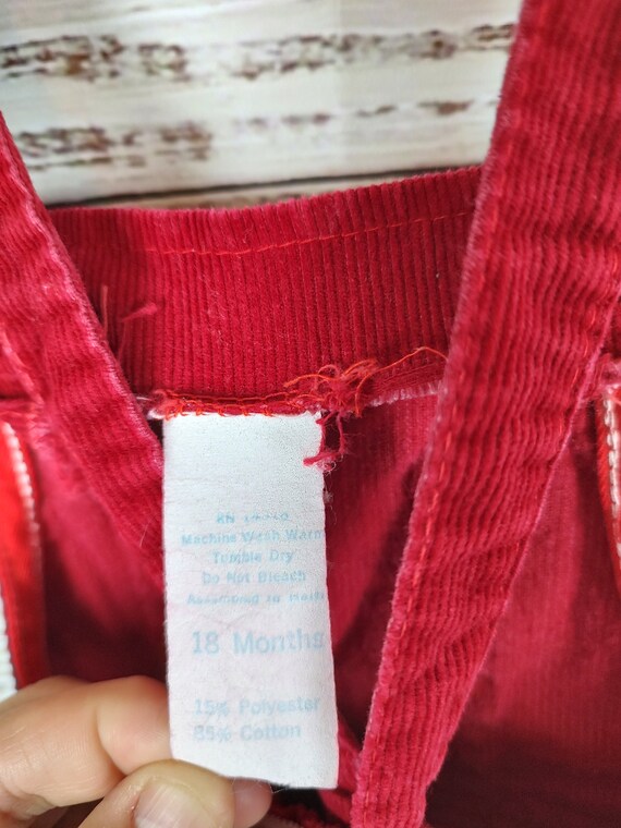 Red Corduroy Jumpsuit / Vintage Baby Jumper / Infant … Gem