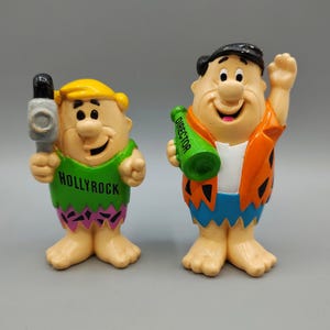 Vintage The Flintstones Director Fred Flintstone Barney Rubble Figure / Retro Hanna Barbera / Retro Toy